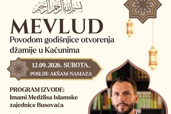 Mevlud povodom otvorenja džamije u Kaćunima